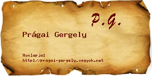 Prágai Gergely névjegykártya