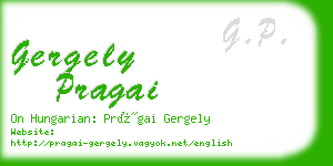 gergely pragai business card